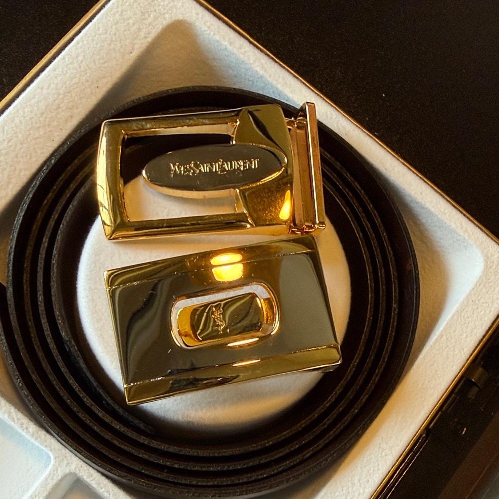 YSL vintage belt buckle set